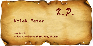 Kolek Péter névjegykártya