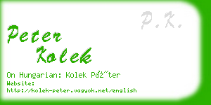 peter kolek business card